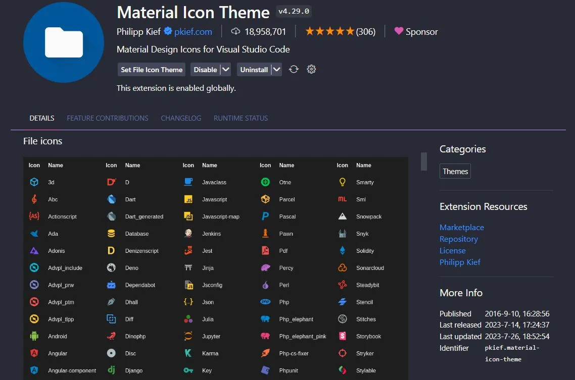 Material Icon Theme VSCode Extension